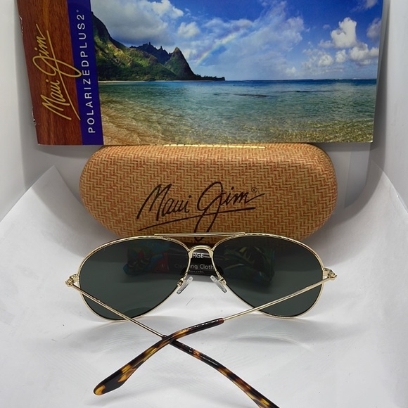 Brand New Maui Jim Polarized Aviator double bridge Gold/grey Lenses - Picture 5 of 10